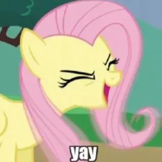 🌸 8923b343 Fluttershy My Little Pony yay Пони, Мультфильм, Анимация, Дружба, Счастливый telegram sticker