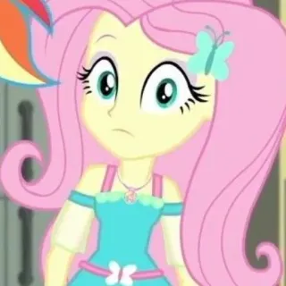 🌸 b087a10b Fluttershy My Little Pony мультфильм, пони, дружба, платье, Флаттершай telegram sticker