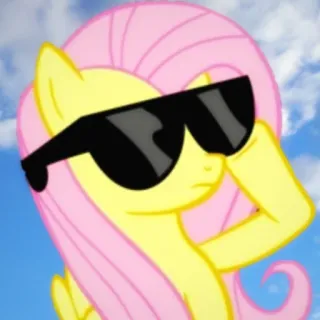 🌸 de8a769e Fluttershy My Little Pony пони, круто, солнцезащитные очки, мультфильм, милый, лошадь telegram sticker
