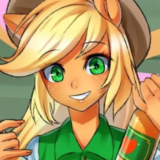🍎 e7276dd1 Applejack My Little Pony пони, мультфильм, яблоко, персонаж, конный спорт telegram sticker
