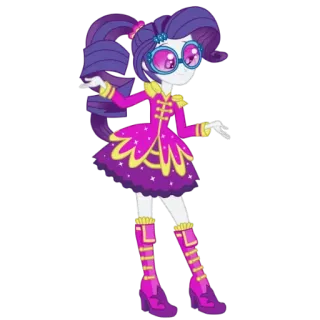 🤗 03f09356 Rarity My Little Pony rarity, my little pony, equestria girls, cartoon, anime, purple hair telegram sticker