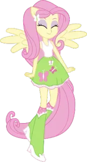 😌 680634ee Fluttershy My Little Pony Fluttershy, My Little Pony, cartoon, animated, pony, wings, dress telegram sticker