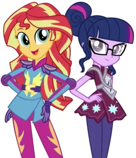 😃 96afba66 Sunset Shimmer my little pony, sunset shimmer, twilight sparkle, cartoon, friendship, equestria girls telegram sticker