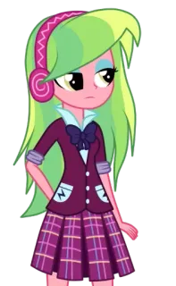 ☹️ a1811b33 cartoon, girl, headphones, school uniform, anime telegram sticker