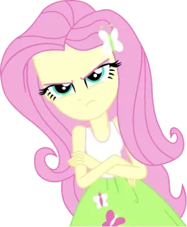 🌸 a3ccf407 Fluttershy My Little Pony: Equestria Girls Fluttershy, My Little Pony, Equestria Girls, cartoon, angry, girl telegram sticker