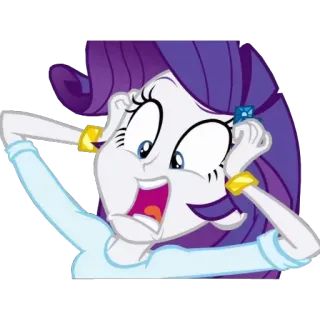 😱 fa4f07ca Rarity My Little Pony cartoon, pony, surprised, excited, animated, horse telegram sticker