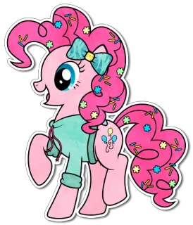 🎉 d565b1b6 Pinkie Pie My Little Pony ม้าน้อยโพนี่, พิงกี้พาย, การ์ตูน, โพนี่, น่ารัก, สัตว์, แฟนอาร์ต telegram sticker