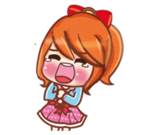 😂 050f84cf Cartone animato, Anime, Ragazza, Felice, Carino, Espressione, Emotivo whatsapp sticker