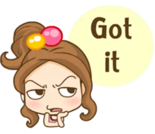 🙇 05e54937 Got it Cartone animato, Ragazza, Fumetto, Capito, Espressione, Femmina, Carino whatsapp sticker
