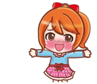 🐥 2087fc82 chibi, carino, cartone animato, anime, ragazza, amichevole whatsapp sticker