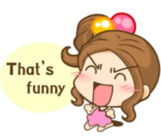 😃 30036d30 That's funny divertente, cartone animato, ragazza, umorismo, carino whatsapp sticker