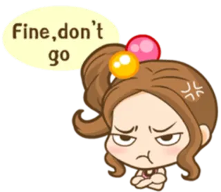 🙍 4253542c Fine,don't go Cartone animato, Arrabbiato/a, Contrariato/a, Frustrato/a, Donna, Emotivo/a whatsapp sticker