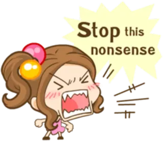 😩 4441554f Stop this nonsense assurdo, cartone animato, stop, infastidito whatsapp sticker