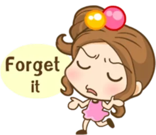 🐣 576fd4b0 Forget it Cartone animato, Ragazza, Dimenticare, Ignorare, Espressione, Dispiaciuta whatsapp sticker