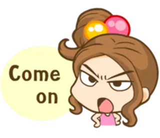 😯 6a7eb866 Come on arrabbiato, cartone animato, espressione, dai whatsapp sticker