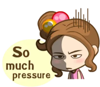 🙄 baf5708e So much pressure pressione, stress, cartone animato, frustrazione, espressione, emozione, donna whatsapp sticker