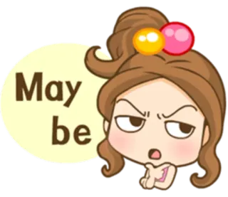 🤔 bdd43bc2 May be Cartone animato, Donna, Forse, Espressione, Dubbio, Incerto whatsapp sticker