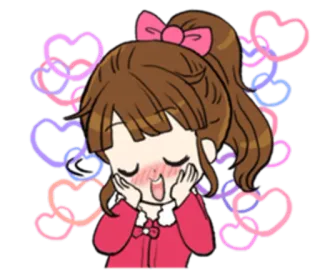 😊 c5b4927b carino, ragazza, cuori, cartone animato, amore, felice whatsapp sticker