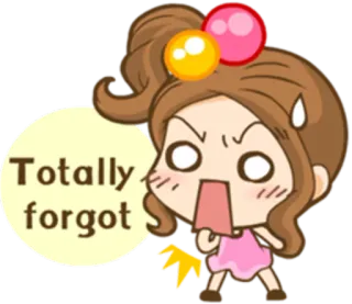 🙀 df79b9d7 Totally forgot Cartone animato, Dimenticato, Sorpreso, Donna, Emozione, Adesivo whatsapp sticker