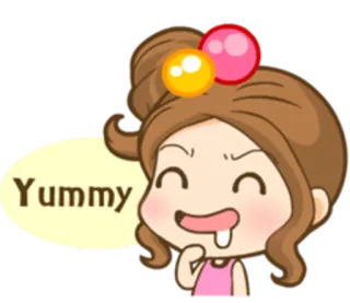 😋 e828bbb2 Yummy carino, buono, felice, adorabile whatsapp sticker