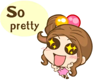 😻 ff83ca02 So pretty carino, bella, ragazza, felice, cartone animato whatsapp sticker