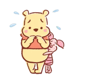 😩 41285dd3 Winnie the Pooh winnie the pooh, piglet, dibujos animados, triste, lindo, amistad telegram sticker