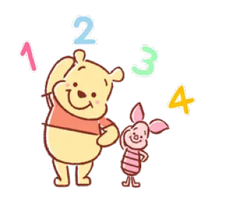😅 879c3c14 Winnie the Pooh winnie the pooh, piglet, números, dibujos animados, amistad telegram sticker
