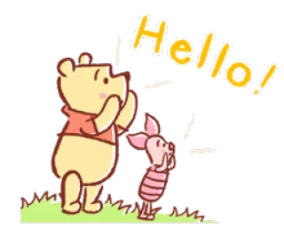 😉 887cc4a6 Winnie the Pooh Hello! Winnie the Pooh, Piglet, Hola, Saludo, Dibujos animados telegram sticker