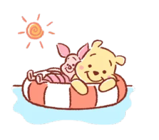 😁 9e9bc38f Winnie the Pooh Winnie the Pooh, Piglet, dibujos animados, animación, amistad, verano telegram sticker
