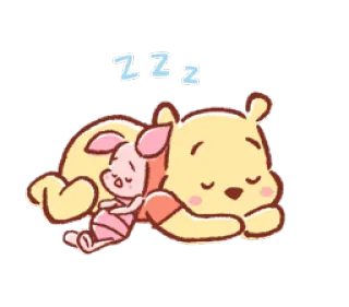 😴 be044956 Winnie the Pooh ZZZ dibujos animados, cerdito, Pooh, dormir, amigos, lindo telegram sticker