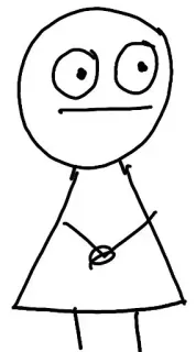 😐 c6b583db bonhomme allumette, dessin, dessin animé, simple, croquis telegram sticker