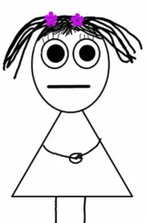 😐 e42d4fd0 dessin animé, fille, fleurs, dessin, simple, personnage telegram sticker