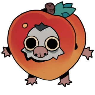 🍑 3d8de336 Kreskówka, Zwierzę, Brzoskwinia, Uroczy, Naklejka, Śmieszne telegram sticker