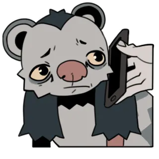 😞 57d521a6 smutny, zwierzę, niedźwiedź, telefon, kreskówka, naklejka telegram sticker