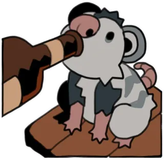 🍻 62ec73ab szczur, zwierzę, butelka, picie, kreskówka telegram sticker
