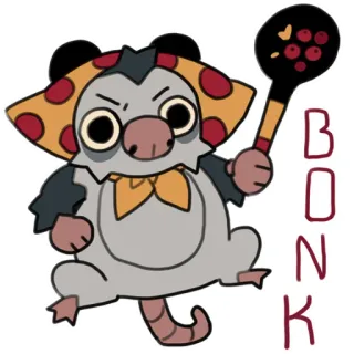 😳 792a5f03 BONK słodkie, zwierzę, uderzenie, śmieszne, mem, gryzoń, zły telegram sticker