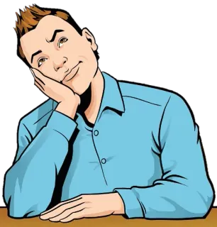 🤔 73ce8c62 男人, 无聊, 休闲, 倾斜, 思考, 表情 telegram sticker