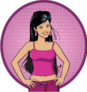 😁 b799ee53 卡通, 女孩, 女人, 粉色, 角色, 插画 telegram sticker