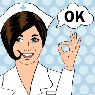 👌 53e93db0 OK 看護師, OKサイン, 医療, 女性, 漫画, 医者, 良い telegram sticker