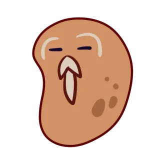 🧠 4133c8e2 fasola, kreskówka, śmieszne, postać, jedzenie telegram sticker