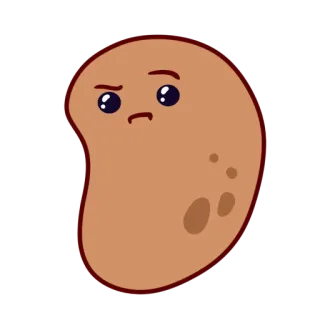 🤨 97acb594 fasola, kreskówka, uroczy, emoji, zabawny, jedzenie telegram sticker