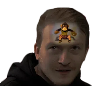 🤔 15b2cdc5 homem, rosto, macaco, pessoa, animal telegram sticker