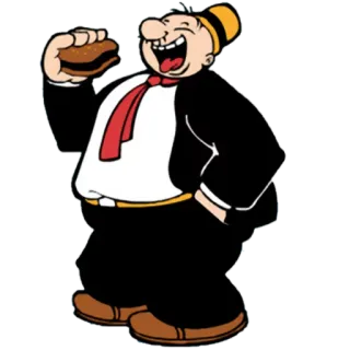 😋 3cd576ae Wimpy Popeye 卡通, 大力水手, 温皮, 汉堡, 食物 telegram sticker