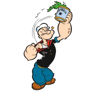 😠 82555780 Popeye SPINACH 卡通, 菠菜, 水手, 大力水手, 食物 telegram sticker