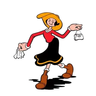 💋 58f7a269 Olive Oyl Мультфильм, Олив Ойл, Персонаж, Винтаж, Классика telegram sticker