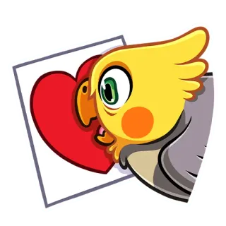 ❤️ 10d9e144 calopsitta, uccello, cuore, amore, pappagallo whatsapp sticker