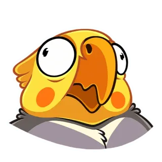 🤪 eb6e0fcf uccello, giallo, calopsitta, cartone animato, animale whatsapp sticker