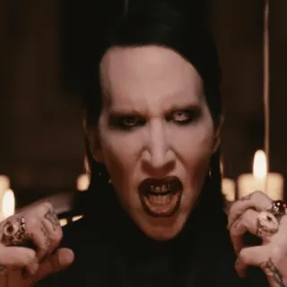 🌟 1b907036 Marilyn Manson penyanyi, artis, gotik, musik telegram sticker