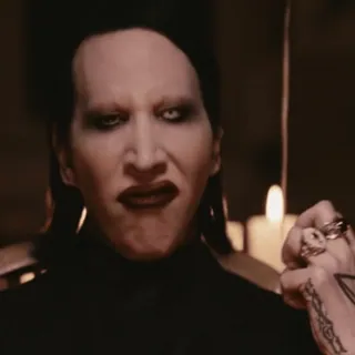 🌟 253f6183 Marilyn Manson musisi, penyanyi, gothic, rock, potret telegram sticker