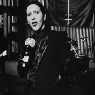 🌟 8517bc9b Marilyn Manson penyanyi, pria, musik, musisi, gothic rock, industrial rock telegram sticker